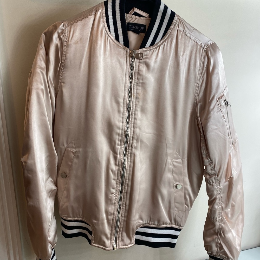 Topshop Rose Gold Bomber Jacket